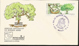 J) 1993 ARGENTINA, HISTORICAL TREES OF BUENOS AIRES, ALGARROBO DE PUEYREDON, FDC - Cartas & Documentos