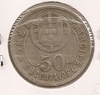 SAO TOME PRINCIPE SAINT THOMAS AND PRINCE $50 CENTAVOS 1929 - Santo Tomé Y Príncipe
