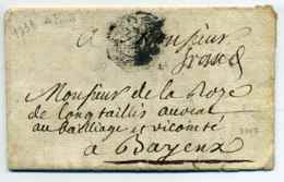 Grande Poste De PARIS - Port Payé Cachet Orné + Lys - Lenain N°33 / 20 Janvier 1738 - 1701-1800: Vorläufer XVIII