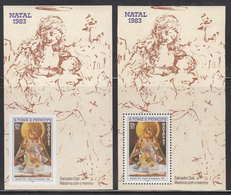 1983 Sao Tome St. Thomas Raphael Dali Christmas Noel  Perf & IMPERF Non Dentale MNH Complete Set Of 4 Sheets - São Tomé Und Príncipe