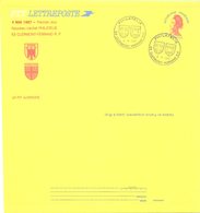 FRANCE- LETTREPOSTE  ENTIER POSTAL LIBERTE GANDON  - YV N° 2484 A-E- 1er JOUR-CACHET PHILATELIE CLERMONT FD 4.5.1987 /TB - Standard Covers & Stamped On Demand (before 1995)