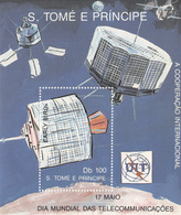 1989 Sao Tome St. Thomas  ITU Satellites Space  Souvenir Sheet MNH - São Tomé Und Príncipe