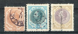 Curaçao 1873-89 Freimarken König Willem III NVPH 7, 11, 12 Gestempelt - Curazao, Antillas Holandesas, Aruba