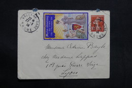 FRANCE - Vignette De Lyon Sur Entier Postal De Valence Pour Lyon En 1914 -  L 31608 - Briefe U. Dokumente