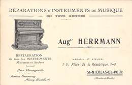 54-SAINT-NICOLAS-DE-PORT- REPARATION D'INSTRUMENTS DE MUSIQUE ( AUGUSTE HERRMANN) 7/9 PLACE DE LA REPUBLIQUE - Saint Nicolas De Port