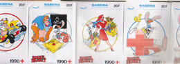 Lot 5 Autocollants Roger Rabbit   1990   Sabena - Aufkleber