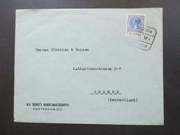 Niederlande 1927 Firmenbrief N.V. Bunge's Handelmaatschappij Amsterdam - Bremen. Bahnpost Stempel?? - Lettres & Documents