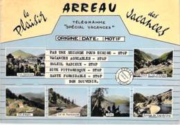 65 - ARREAU ( Fantaisie - Multivues Carte " Télégramme ") Le Plaisir Des Vacances - CPSM Dentelée GF - Hautes Pyrenées - Autres & Non Classés