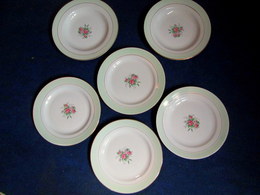 Lot 6 ASSIETTES Faience Céramique 1/2 Porcelaine Opaque Porzellan Porcelain Earthenware SAINT AMAND Nord C1932 ! - Saint Amand (FRA)