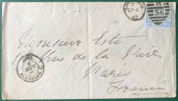 Grande-Bretagne, N°62 Sur Lettre De Londres Pour Paris - Ambulant ANGL. AMB. CALAIS. C - (W1123) - Briefe U. Dokumente