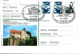 BRD Bildpostkarte 60 Pf. WSt. Sehenswürdigkeiten Bavaria München P139 W 5/68 ZF "Riedenburg" SST 14.4.94 WUNSTORF 1 - Postales Ilustrados - Usados