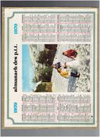 CALENDRIER 1970 JEUX DE NEIGE IMPRIMEUR OBERTHUR - Grand Format : 1961-70