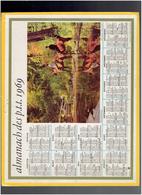 CALENDRIER 1969 PROMENADE A CHEVAL IMPRIMEUR OBERTHUR - Grand Format : 1961-70