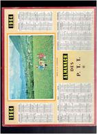 CALENDRIER 1964 REPOS DANS LA CAMPAGNE IMPRIMEUR OBERTHUR ALMANACH DES P.T.T. - Grand Format : 1961-70