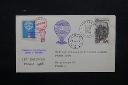 TCHÉCOSLOVAQUIE - Enveloppe Par Ballon En 1968 ,  Voir Cachets , Vignette - L 31878 - Lettres & Documents