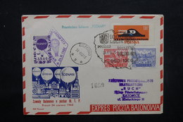 POLOGNE - Enveloppe Par Ballon En 1962 ,  Voir Cachets , Vignette - L 31881 - Storia Postale