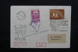 POLOGNE - Enveloppe Par Ballon En 1961 ,  Voir Cachets , Vignette - L 31882 - Brieven En Documenten