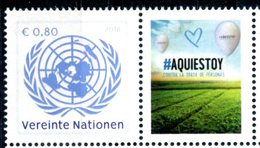 ONU Vienne 2018 - 1 Timbre Détaché De Feuille De Timbres Personnalisés UNODC Blue Heart Campaign Human Trafficking ** - Nuovi