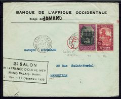 Soudan - 1939 - Enveloppe 2ème Salon De La France D'Outre-Mer Paris - N° 67 + 74 Sur Enveloppe De Bamako Pour Marseille. - Cartas & Documentos