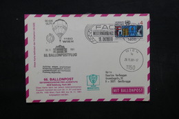 NATIONS UNIES - Carte Par Ballon En 1981, Voir Cachets - L 31907 - Cartas & Documentos