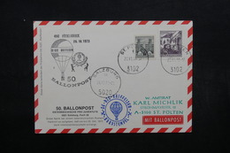 AUTRICHE - Carte Par Ballon En 1973, Voir Cachets  - L 31920 - Ballonpost