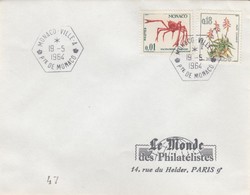 MONACO - LETTRE CACHET MONACO VILLE A 19.5.1964 - Yv N°537 A B /1 - Covers & Documents