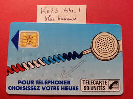 Ko23 Cordon Bleu Jean 50u SC4obSE Variété Bleu Baveux - Texte 7 Sous E - Trou 7 - Lot 4 Impact N°8495 Verso Décalé Haut - Telefonschnur (Cordon)