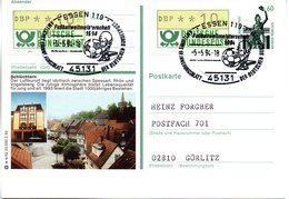 BRD Bildpostkarte 60 Pf. WSt. Sehenswürdigkeiten Bavaria München P139 W 4/52 ZF "Schlüchtern" SST 5.5.94 ESSEN 119 - Geïllustreerde Postkaarten - Gebruikt