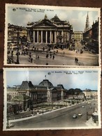 12 CPSM / CPM , Bruxelles, Editions ALBERT, Un Carnet De 10 Cartes Série Reeks 1 Et 2 Cartes, Bourse Et Palais Du Roi - Loten, Series, Verzamelingen