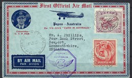 First Official Air Mail Cover : Papua - Australia, July 1934 - First Flight Covers