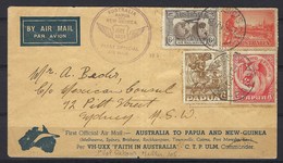 First Official Air Mail Cover : Australia To Papua And New Guinea ( Premier Vol Retour Muller 105 ) July 1934 - First Flight Covers