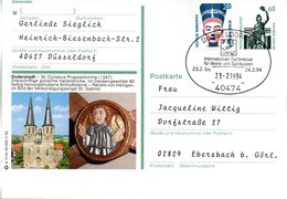 BRD Bildpostkarte 60 Pf. WSt. Sehenswürdigkeiten Bavaria München P139 W 3/44 ZF "Duderstadt" SST 23.2.94 DÜSSELDORF - Illustrated Postcards - Used