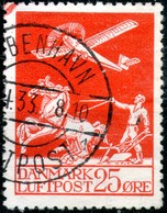Denmark,1925,Airmail,Michel#145,Scott#C3,Y&T#PA3,cancell:Kobenhavn,04.1933,as Scan - Airmail