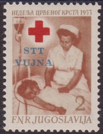 Trieste - 209 ** 1952 – Croce Rossa 2d Con Doppia Stampa Della Croce Rossa N. 93a. Red Cross Cert. Velickovic. - Neufs
