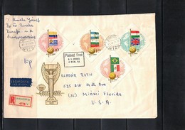 Hungary / Ungarn 1962 World Cup Chile Two Interesting Registered Airmail Letters - 1962 – Cile