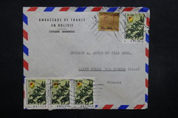 BOLIVIE - Enveloppe De L 'Ambassade De France Pour La France En 1962 - L 32047 - Bolivia