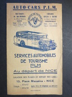 Nice - Auto-Cars P.L.M  Au Départ De Nice - Livret Horaire - Plans - Tarif - Ets Ripellin & Traffort à Grenoble - B.E - - LKW