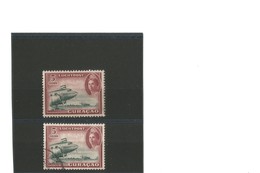 Curaçao PA 1942  5g Rouge Violet/vert  1 Ex Neuf* + 1 Ex Oblitéré - Antilles
