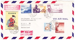 1957 Flugbrief Der NNSC, Schweizer Gesandtschaft In Tokio Nach Muri Schweiz, Bedarfsspuren - Briefe U. Dokumente