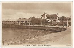 Old Postcard, Paignton, Entrance To The Harbour. Houses, Seaview, Footpath. - Paignton