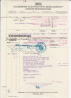 AEG ELECTRICITY COMPANY INVOICE, TRANSPARENT PAPER, EMPIRE COAT OF ARMS INK STAMP, 1936, GERMANY - Electricity & Gas