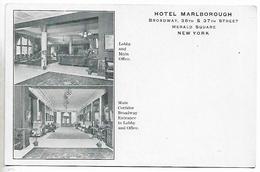 Early Postcard, New York, Hotel Marlborough, Broadway St, 36 And 37, Herald Square, Lobby And Office, Corridor. - Broadway