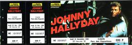 - Ticket De Concert - Johnny Hallyday - Caen 1990 - - Entradas A Conciertos