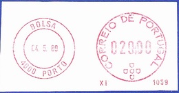 Mechanical Franchise - BOLSA  4000 PORTO . 1989 - Franking Machines (EMA)