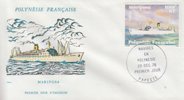 Enveloppe  FDC   1er  Jour   POLYNESIE    Navire  :  MARIPOSA    1978 - FDC