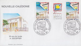 Enveloppe  FDC  1er  Jour   NOUVELLE  CALEDONIE     20  Ans   Du   Lycée   ESCOFFIER    1999 - FDC