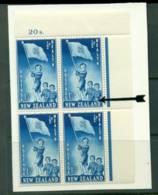New Zealand 1953 Health 1½d Guides Sheet Value Block 4  Flaw Above N MH/MUH Lot25873 - Neufs