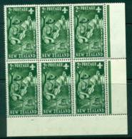 New Zealand 1953 Health 2d Scouts Plate #1 Block 6  MH/MUH Lot25889 - Neufs