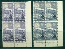 New Zealand 1954 Health Mts Aspiring & Everest Plate Imprint Blocks 4 MH/MUH Lot25815 - Neufs