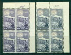 New Zealand 1954 Health Mts Aspiring & Everest Sheet Value Blocks 4 MH/MUH Lot25816 - Neufs